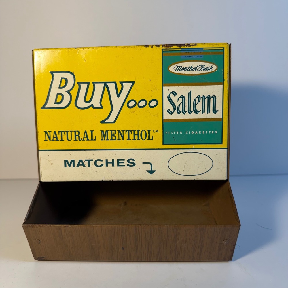 Vintage Salem Cigarette Match Holder Metal Advertising Tobacciana